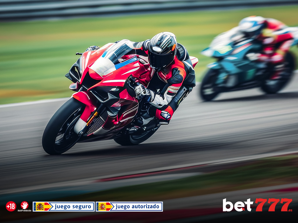 Dos motociclistas compitiendo en una carrera de velocidad.